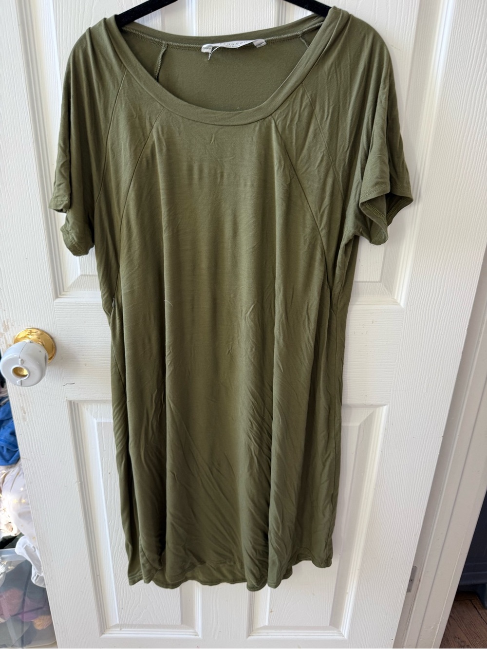Ekouaer Olive Green Maternity Nursing Nightgown Dress